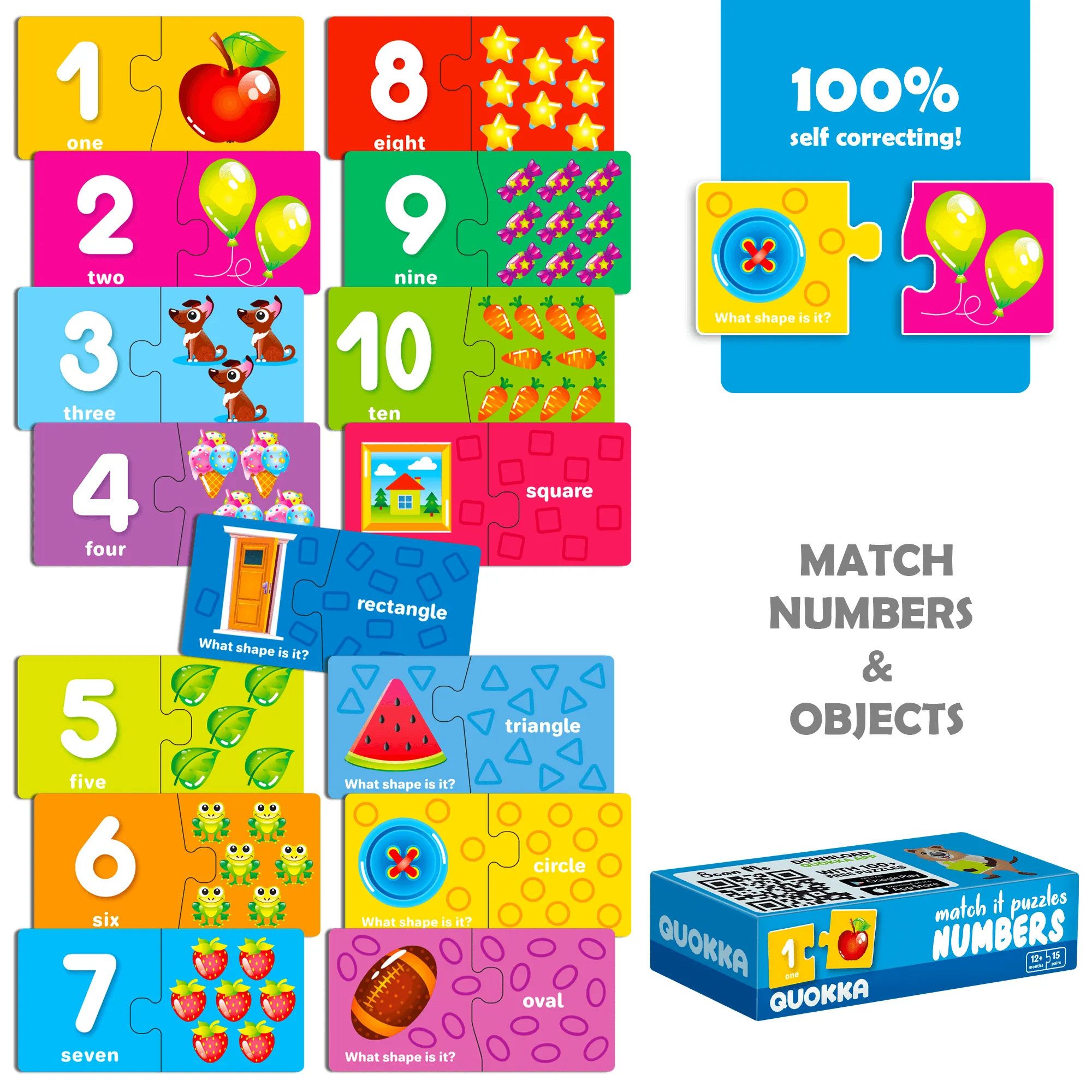 5 Set Matching Self Correcting Games for Kids