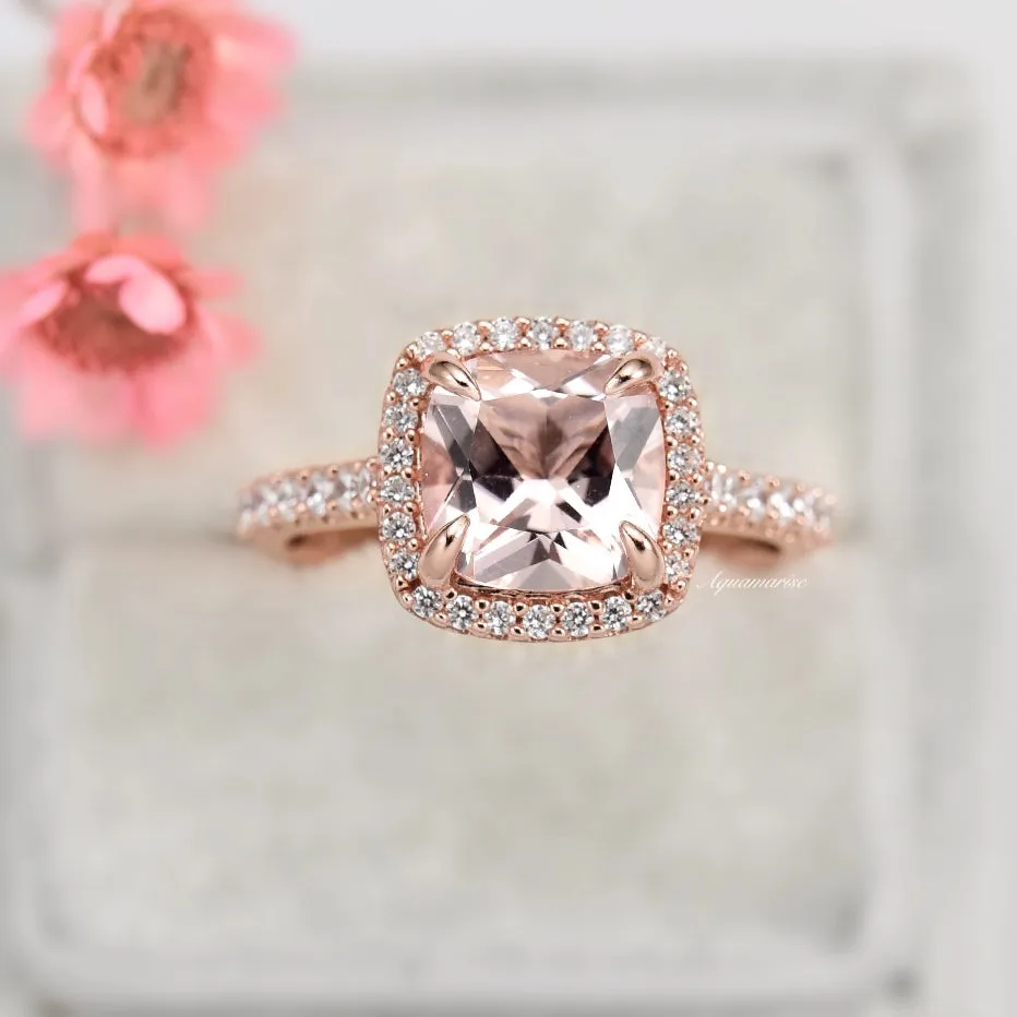 Belle Morganite Ring- 14K Rose Gold Vermeil