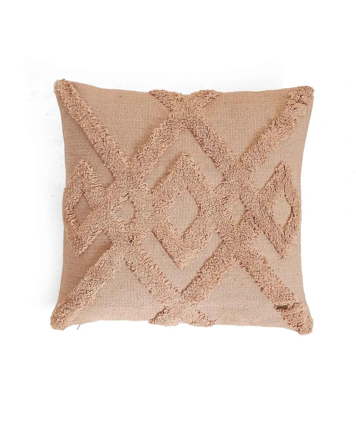 Bermuda Cotton Knitted Decorative Tufted Cushion Cover (Blush Pink)