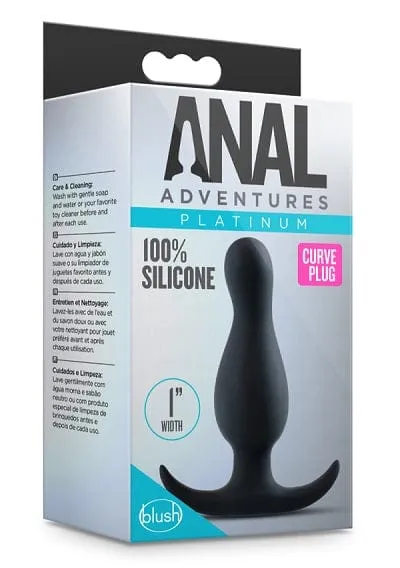 Blush Anal Adventures Platinum Black Curve Plug