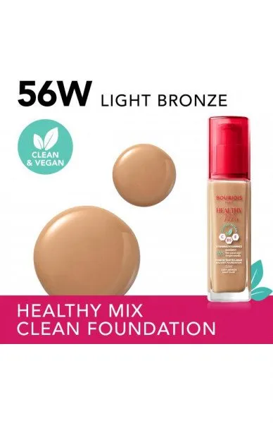 Bourjois Healthy Mix Clean Foundation - 56W Light Bronze 30Ml