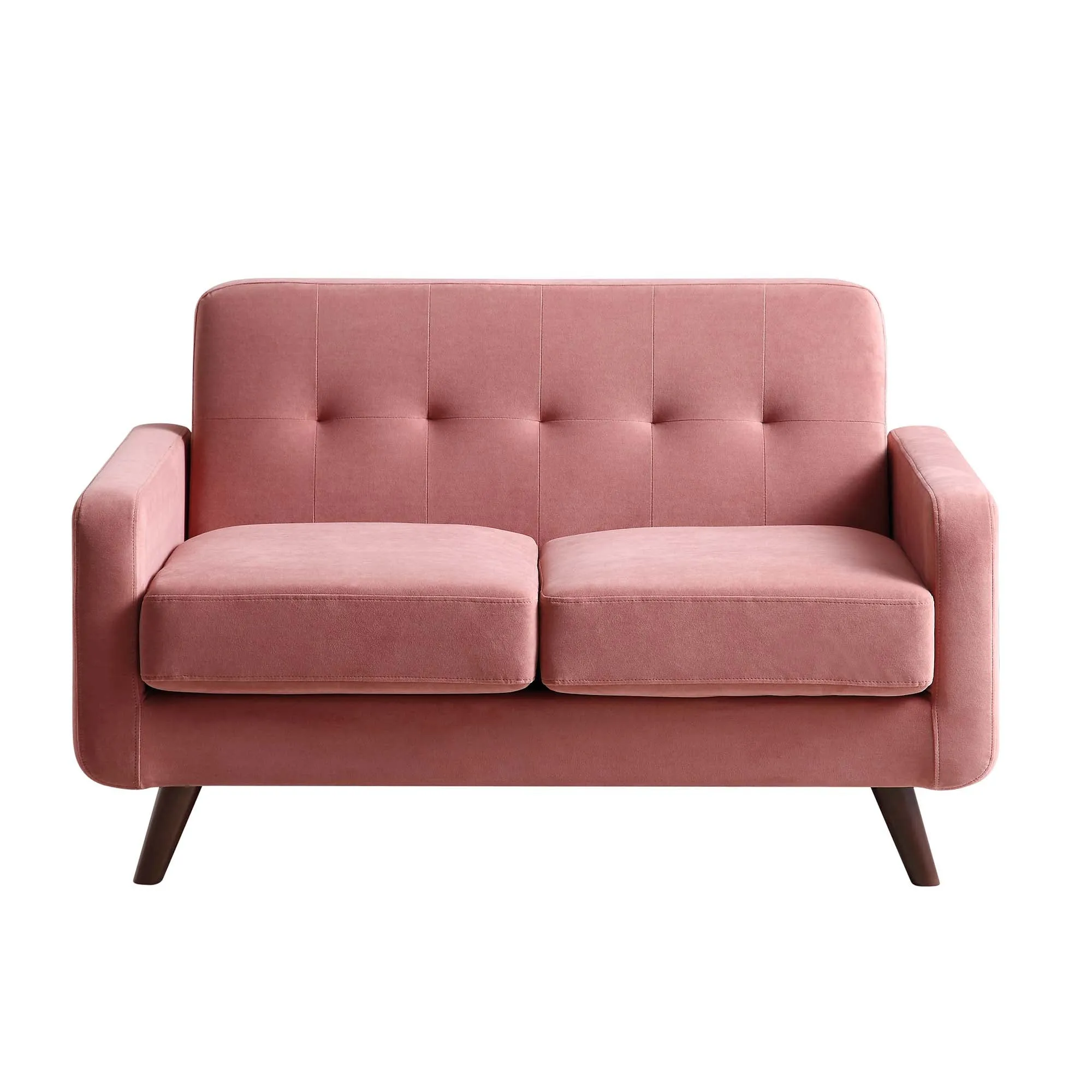 Clarence 2-Seater Sofa in Blush Pink Velvet