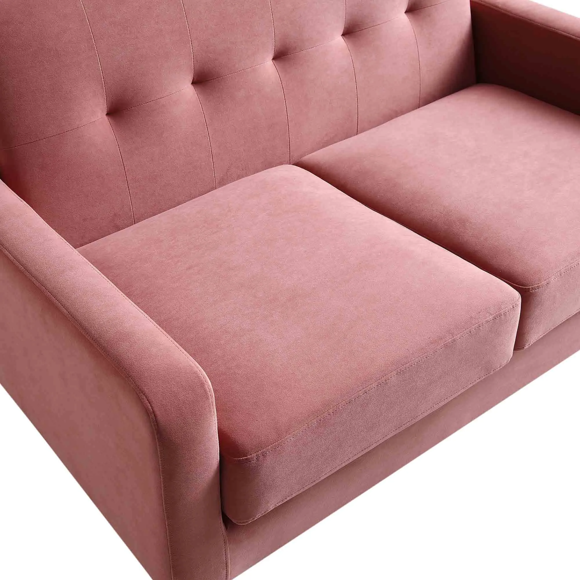 Clarence 2-Seater Sofa in Blush Pink Velvet