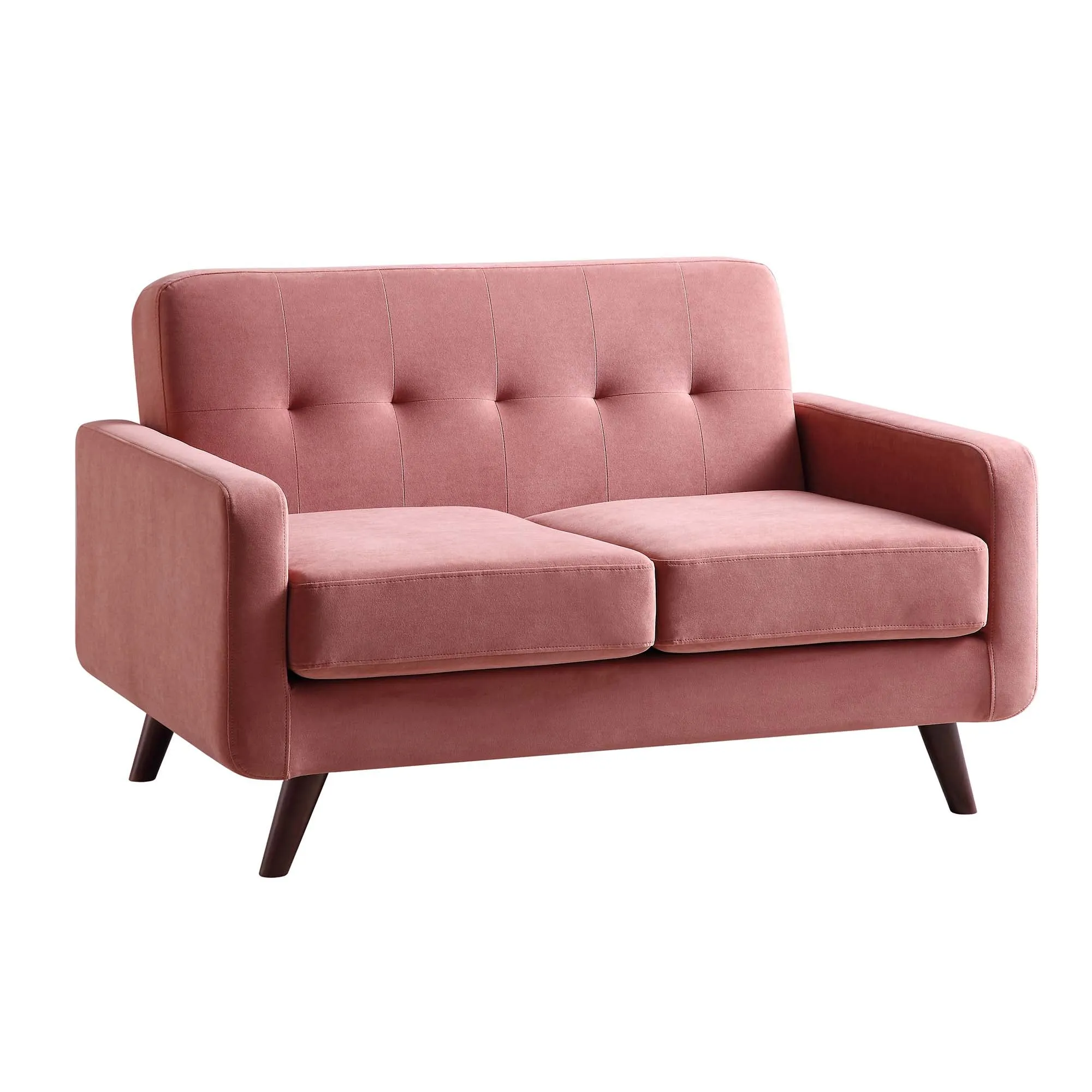 Clarence 2-Seater Sofa in Blush Pink Velvet