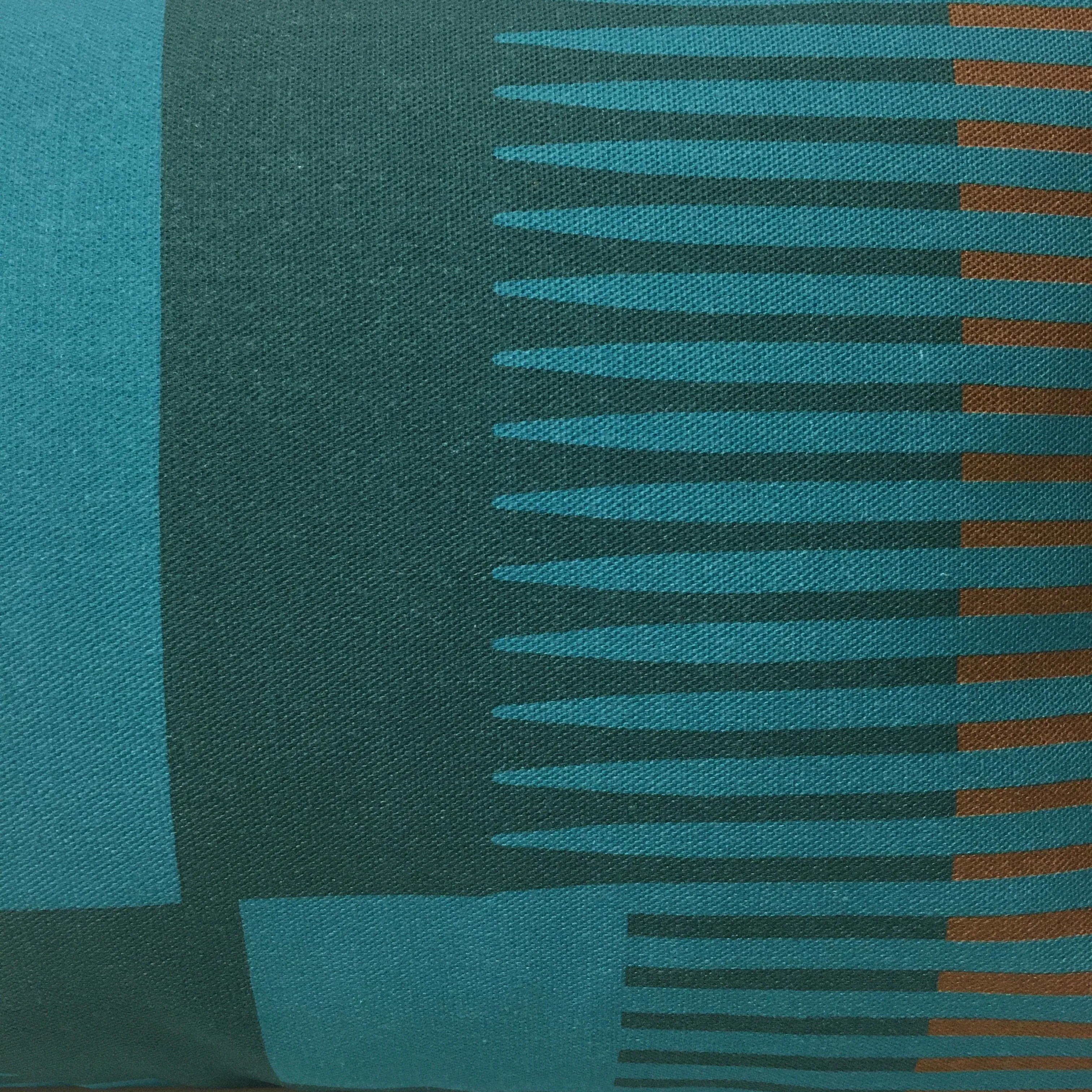 Combed Stripe Cushion - Teal, turquoise   olive