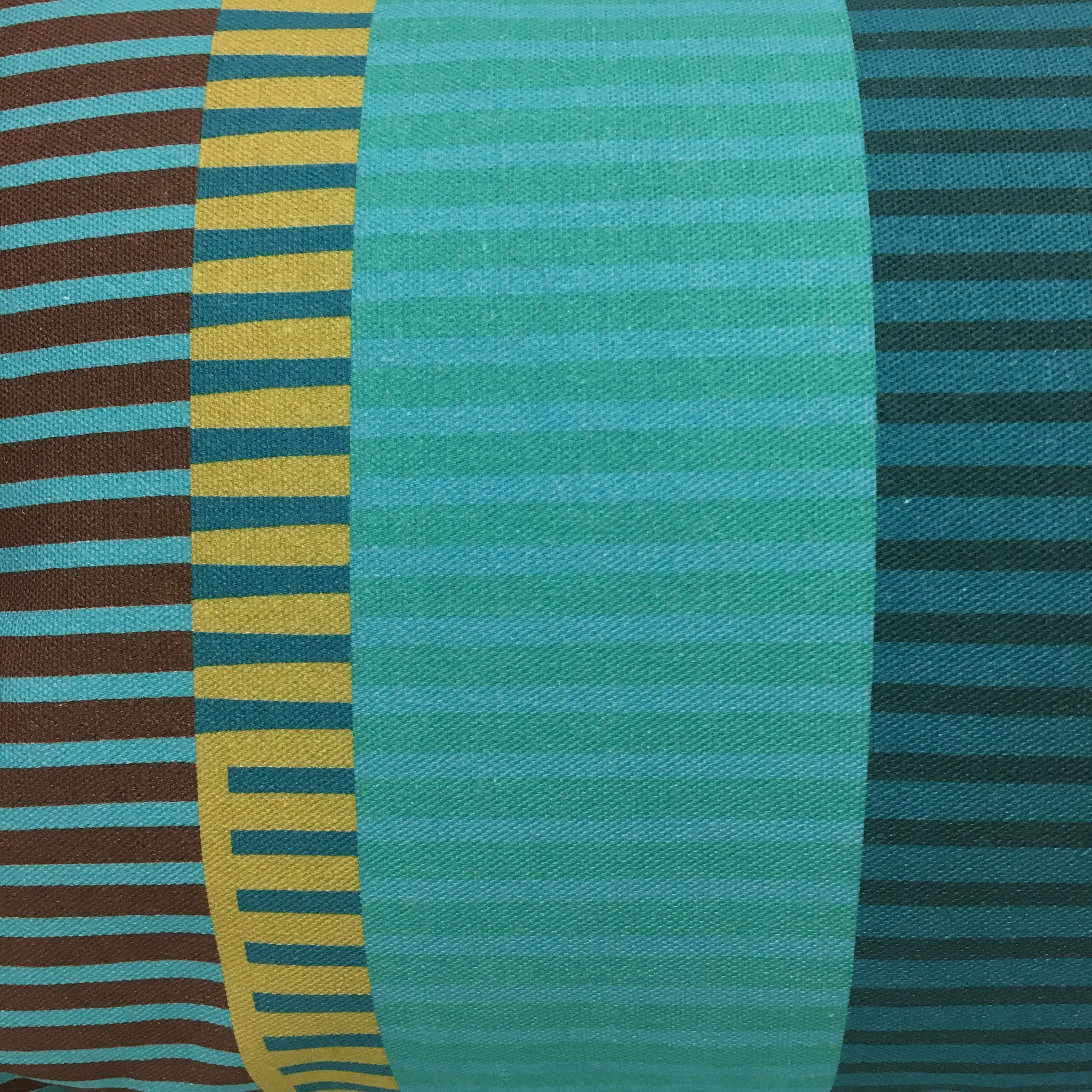 Combed Stripe Cushion - Teal, turquoise   olive