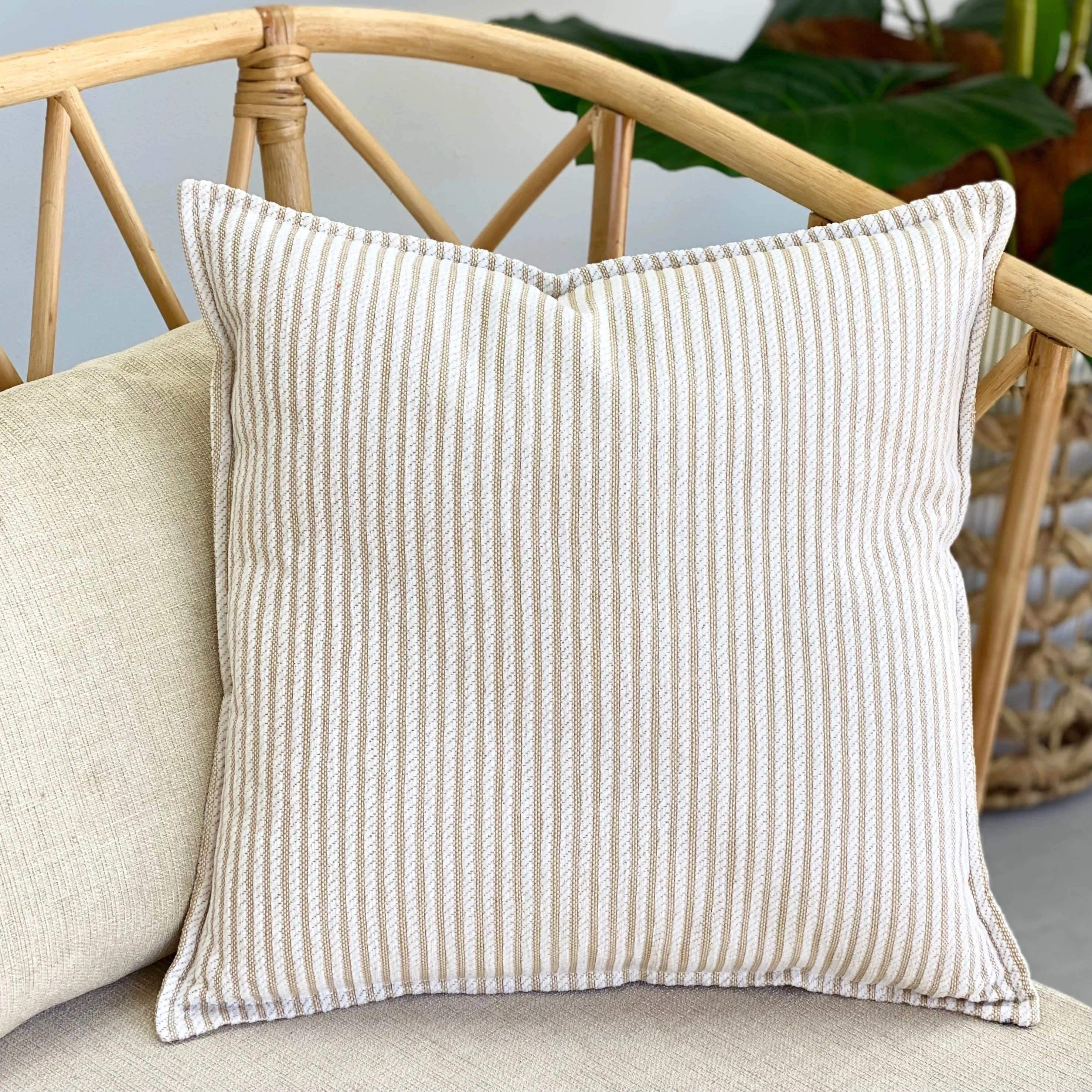 Cream Grooves Pillow