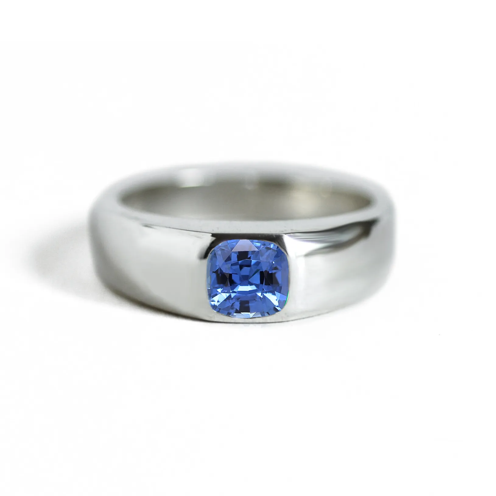 Cushion Sapphire Signet Ring