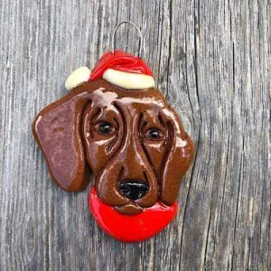 Dachshund Face Christmas Ornament