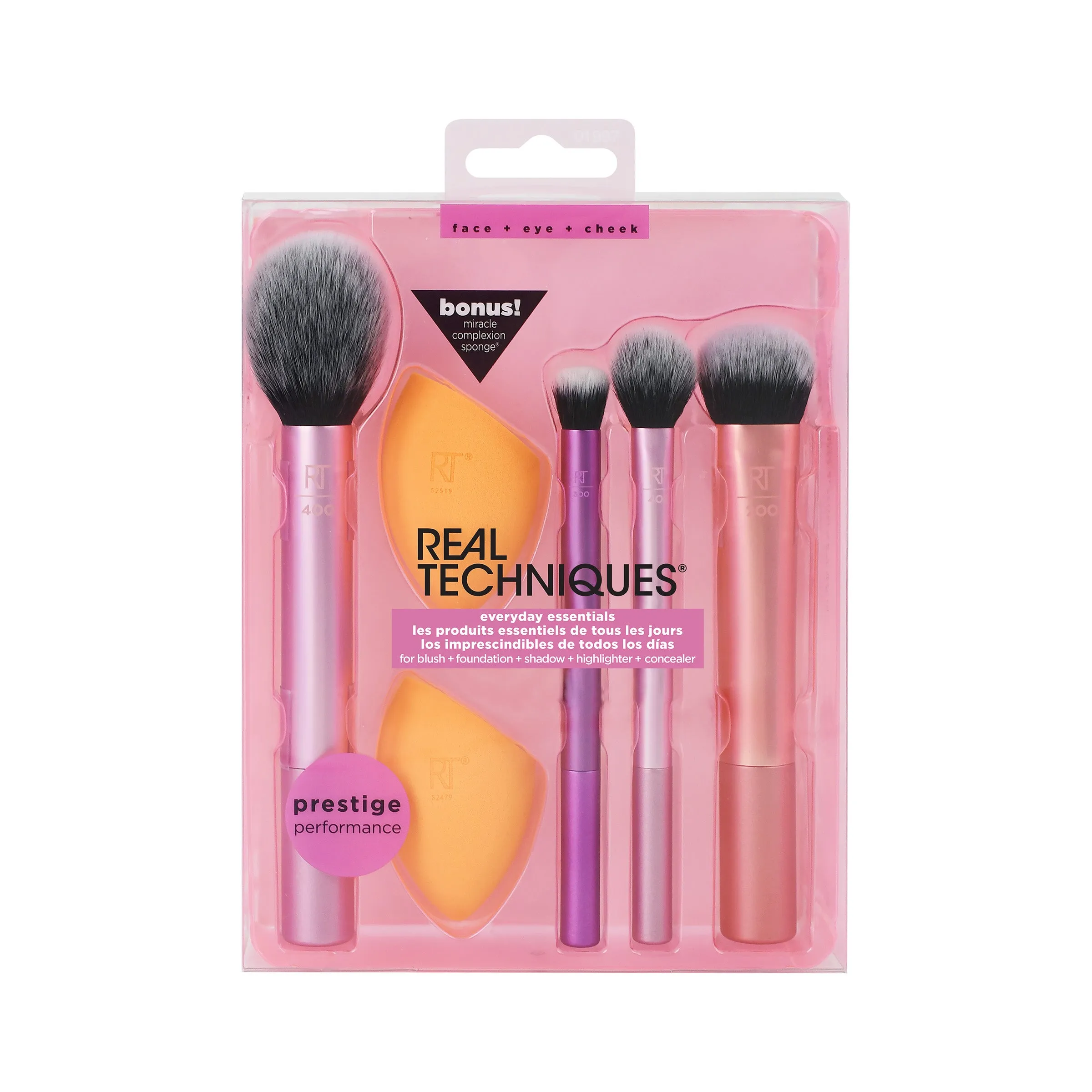 Everyday Essentials Makeup Brush Set with Bonus Miracle Complexion Sponge