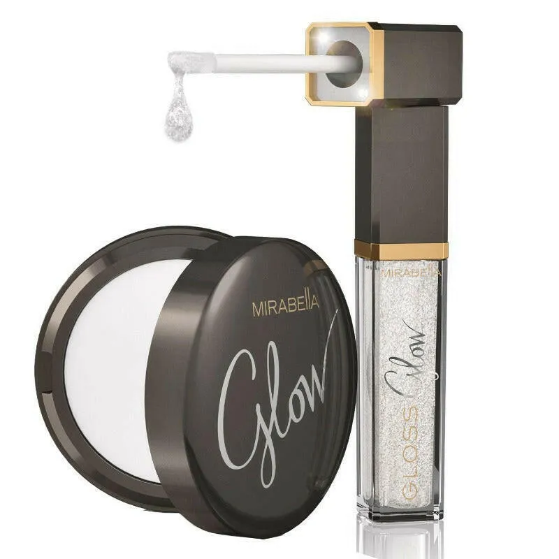 Glow Duo LED-Lit Lip Gloss & Universal Hyaluronic Pressed Powder