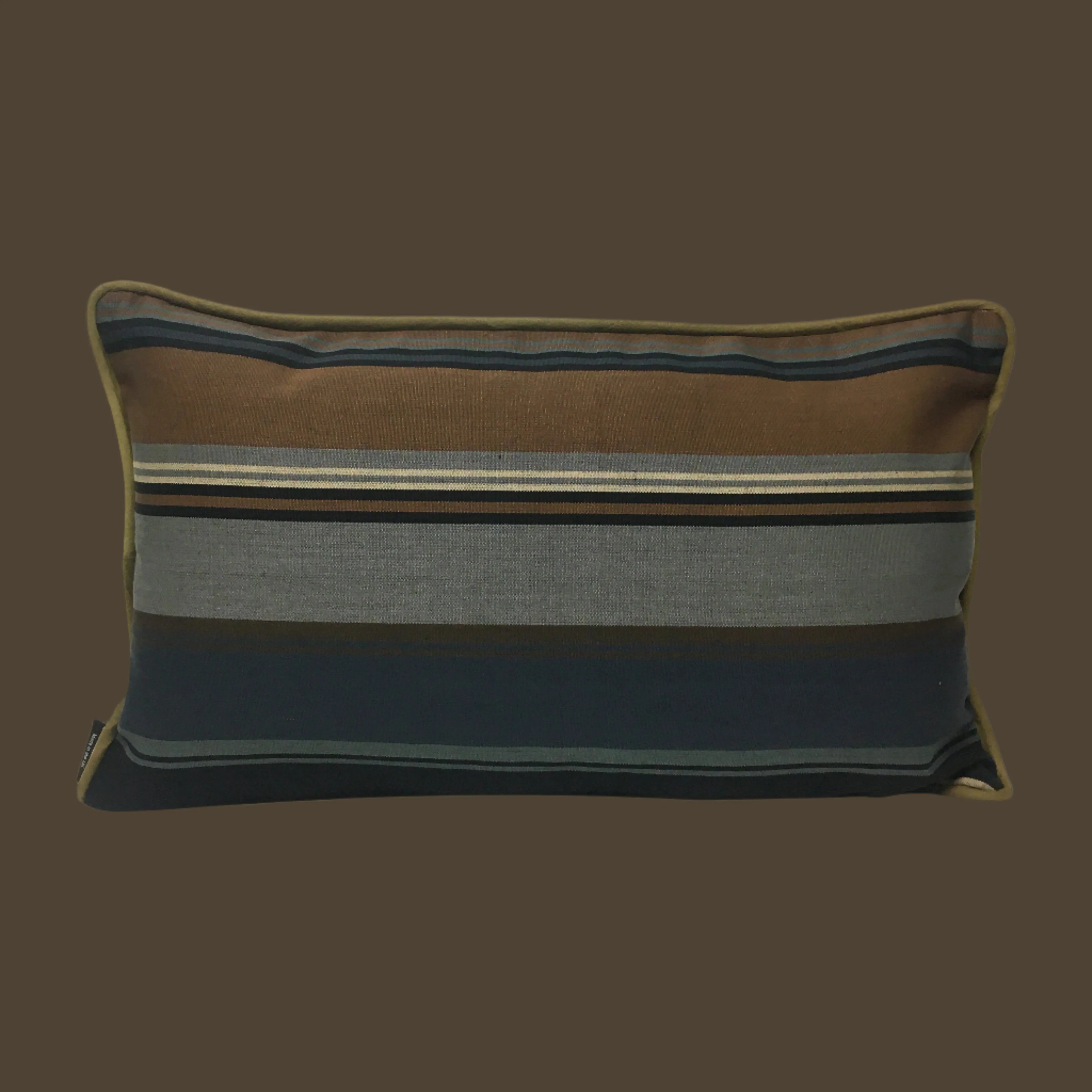 Grey   Black   Brown Striped Cushion