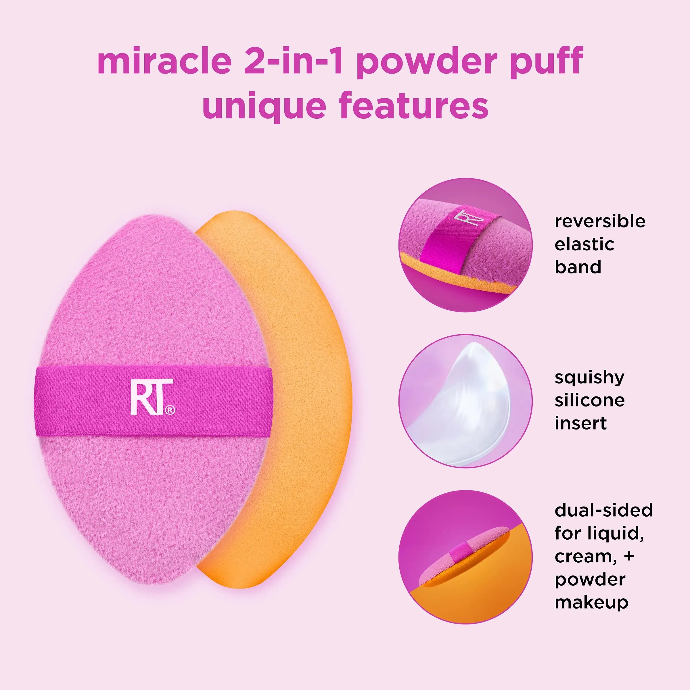 Miracle 2-In-1 Powder Puff 4 Pack