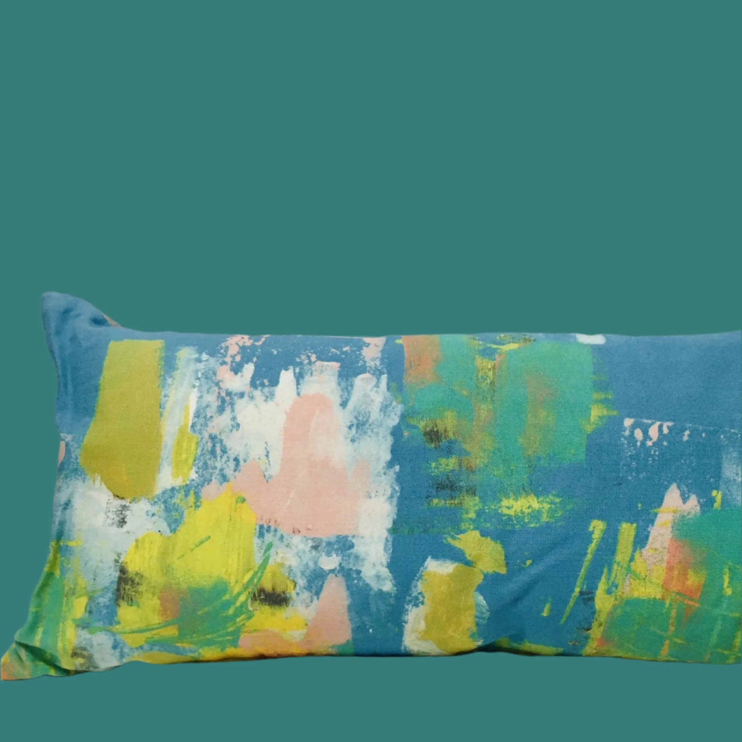 Painterly Turquoise Cushion