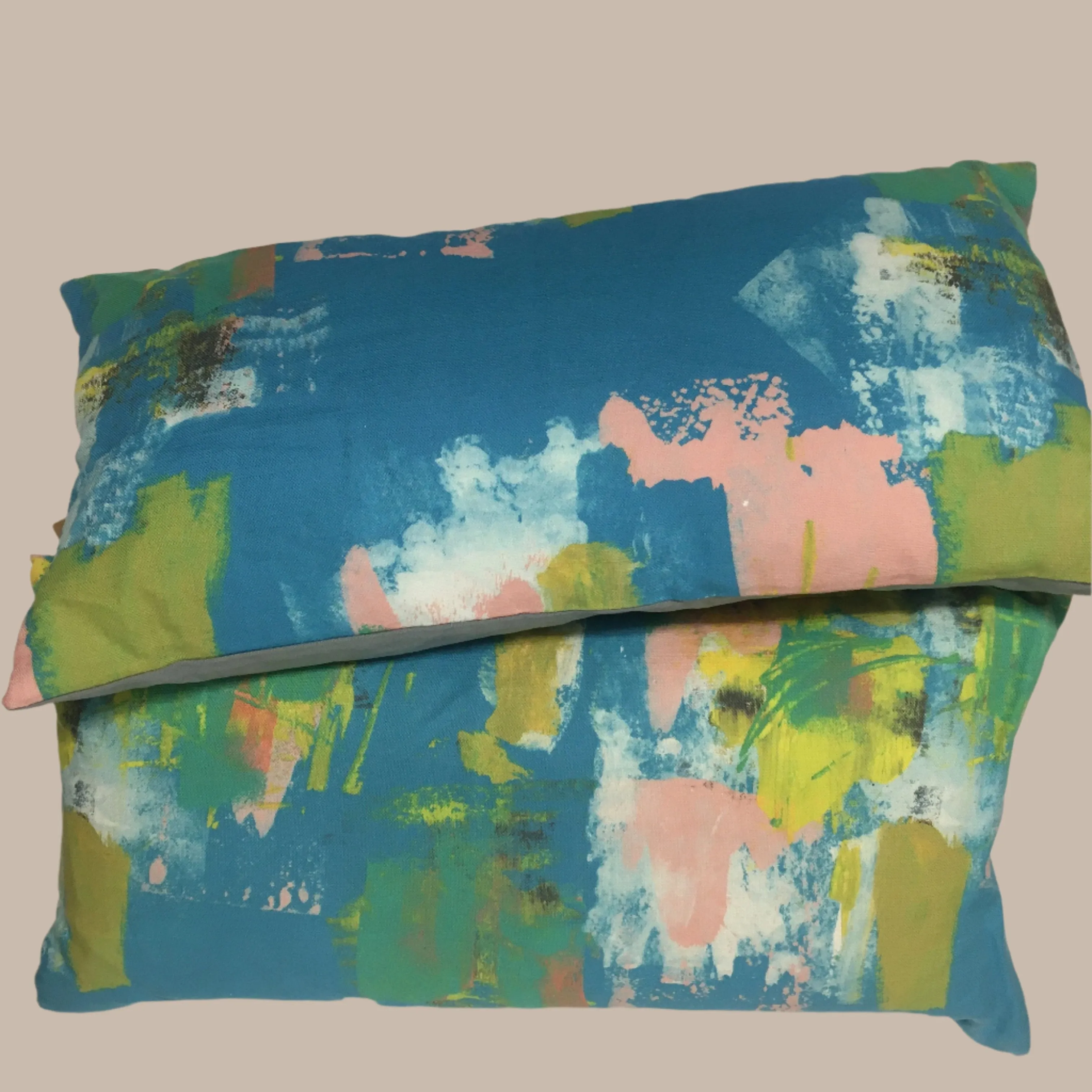 Painterly Turquoise Cushion